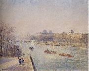 Camille Pissarro Morning, Winter Sunshine, Frost, the Pont-Neuf, the Seine, the Louvre, Soleil D'hiver oil painting artist